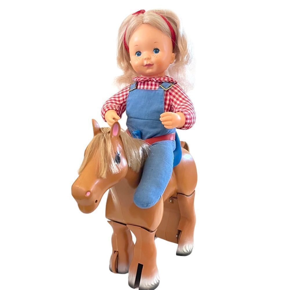 Vintage Ideal Doll Kit and her Horse Kaboodle Play Doll Pony 1984